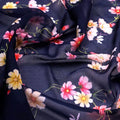 Tiny Colorfull Orchids Floral With Blue Background Digital Printed Fabric - Weightless – we 0 ta07814p1 110 tiny colorfull orchids floral with blue background digital printed fabric weightless 3