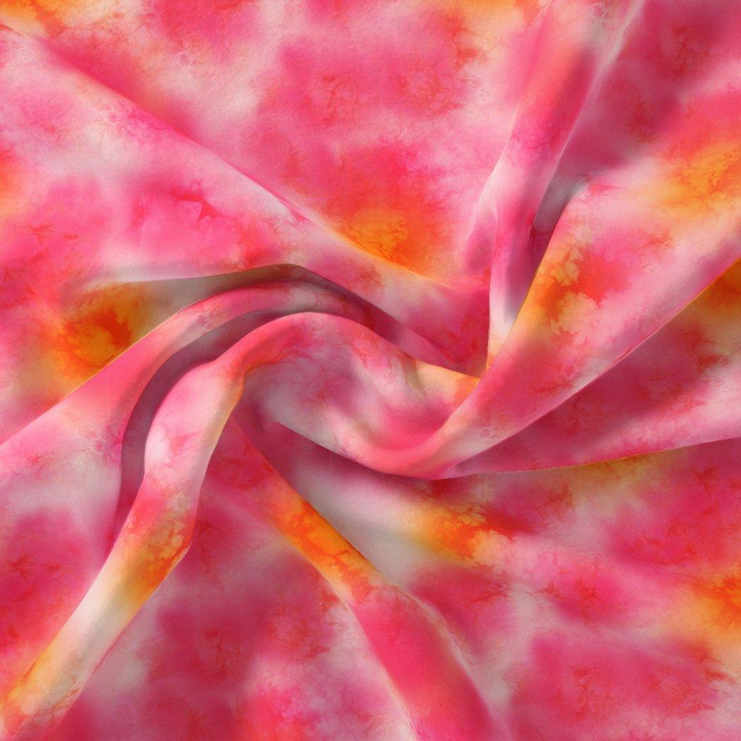 Morden Spotted Pink & Orange Digital Printed Fabric - Weightless - FAB VOGUE Studio®