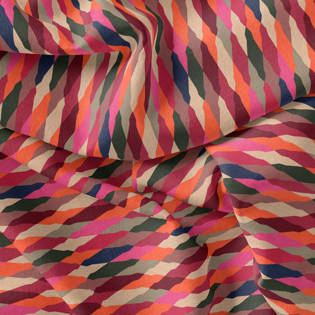 Multicolour Scales Repeat Digital Printed Fabric - Weightless - FAB VOGUE Studio®