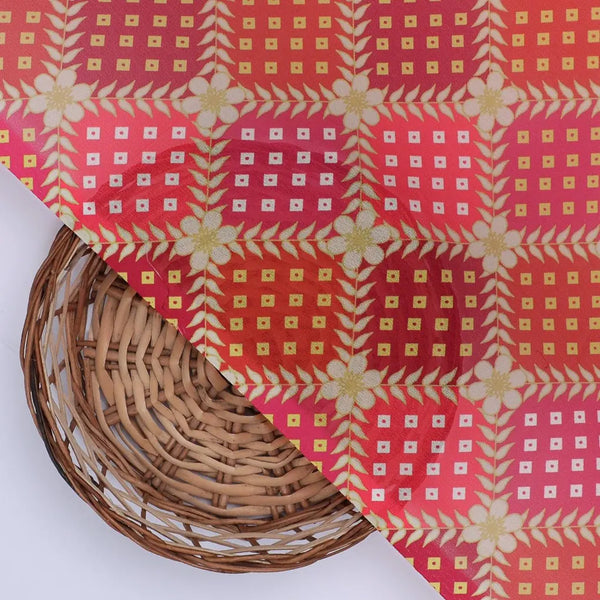 Multicolour With Flower Honeycomb Digital Printed Fabric - Weightless – we 0 ta08278p4 110 multicolour with flower honeycomb digital printed fabric weightless 2 - alternate view