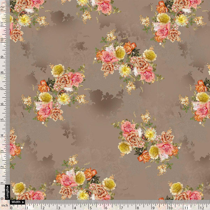 Lovely Yellow Roses With Jasmin Digital Printed Fabric - Weightless - FAB VOGUE Studio®