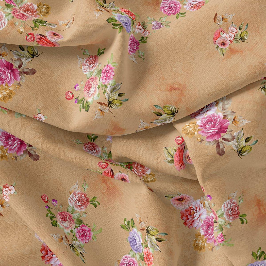 Chintz Pink Florish Flower Digital Printed Fabric - Weightless - FAB VOGUE Studio®