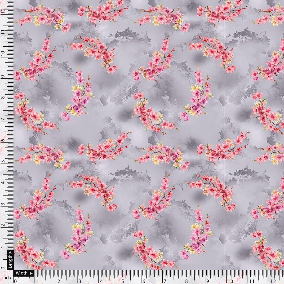 Tiny Pink Violet Floral Flower Digital Printed Fabric - Weightless - FAB VOGUE Studio®