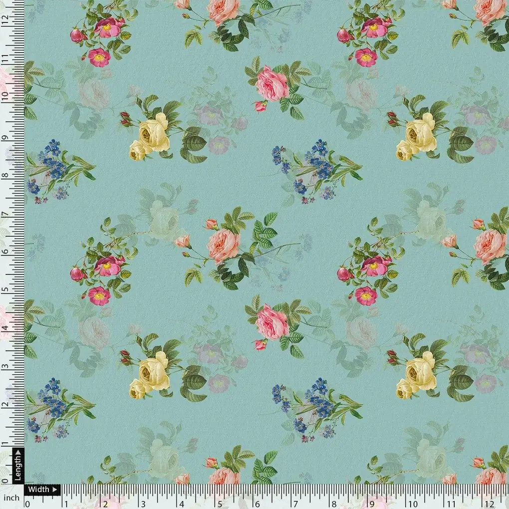 Summer Vintage Colorful Flower Digital Printed Fabric - Weightless – we 0 ta08353 110 summer vintage colorful flower digital printed fabric weightless 4