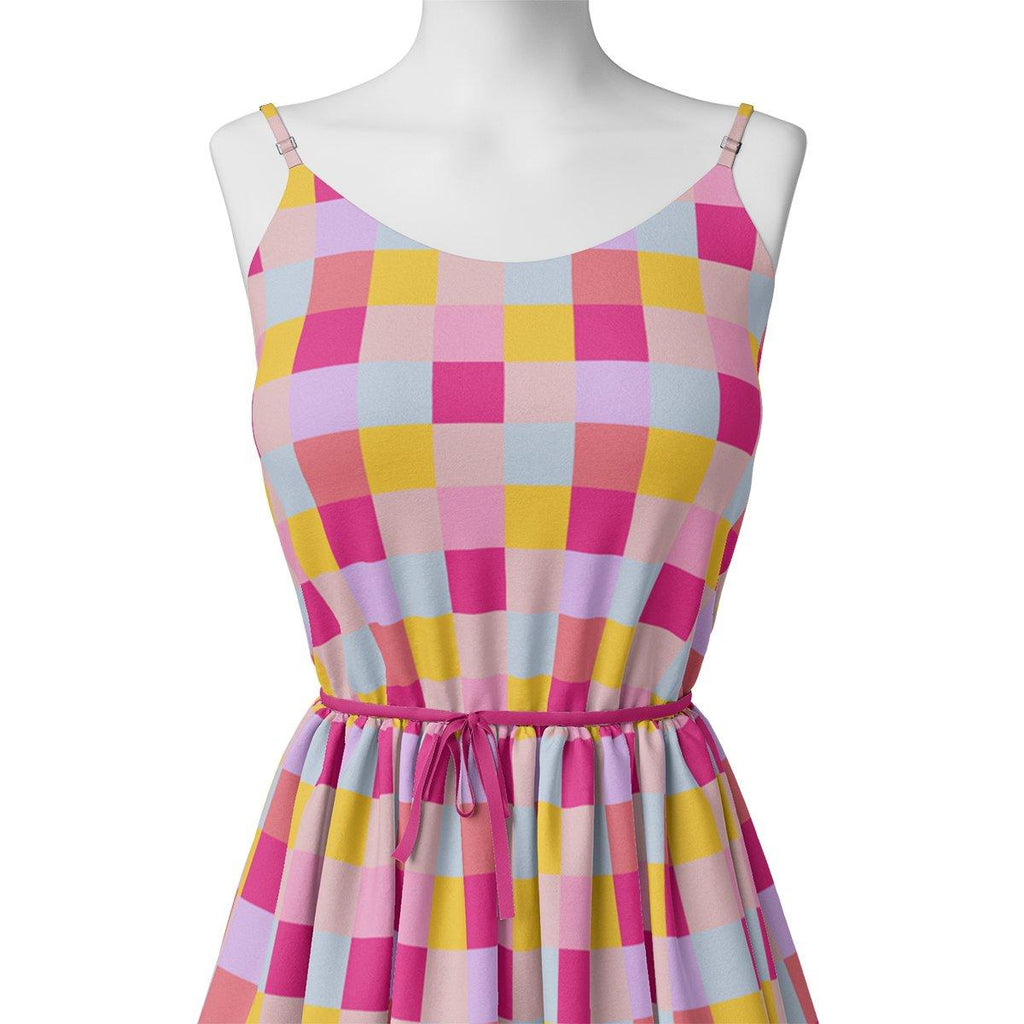 Buffalo Checks Pink And Yellow Digital Printed Fabric - Weightless – we 0 ta08371 110 buffalo checks pink and yellow digital printed fabric weightless 2