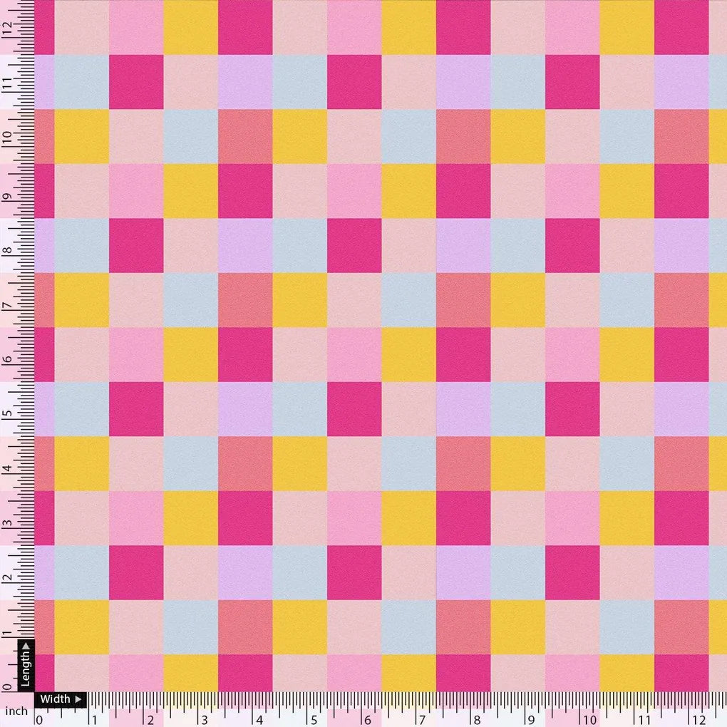 Buffalo Checks Pink And Yellow Digital Printed Fabric - Weightless – we 0 ta08371 110 buffalo checks pink and yellow digital printed fabric weightless 4