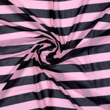 Bayadere Stripes Black With Pink Digital Printed Fabric - Weightless – we 0 ta08373 110 bayadere stripes black with pink digital printed fabric weightless 1
