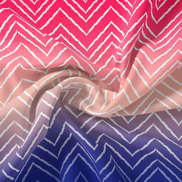 Seamless Multicolour Zigzag Digital Printed Fabric - Weightless - FAB VOGUE Studio®