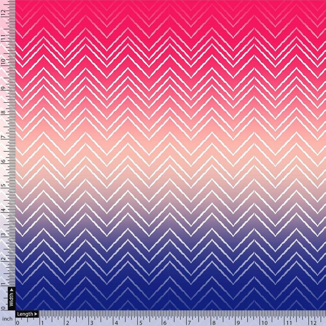 Seamless Multicolour Zigzag Digital Printed Fabric - Weightless - FAB VOGUE Studio®