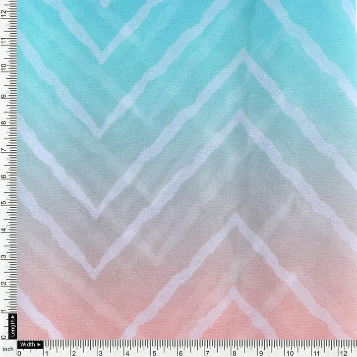 Seamless Multicolours Zigzag Digital Printed Fabric - Weightless - FAB VOGUE Studio®