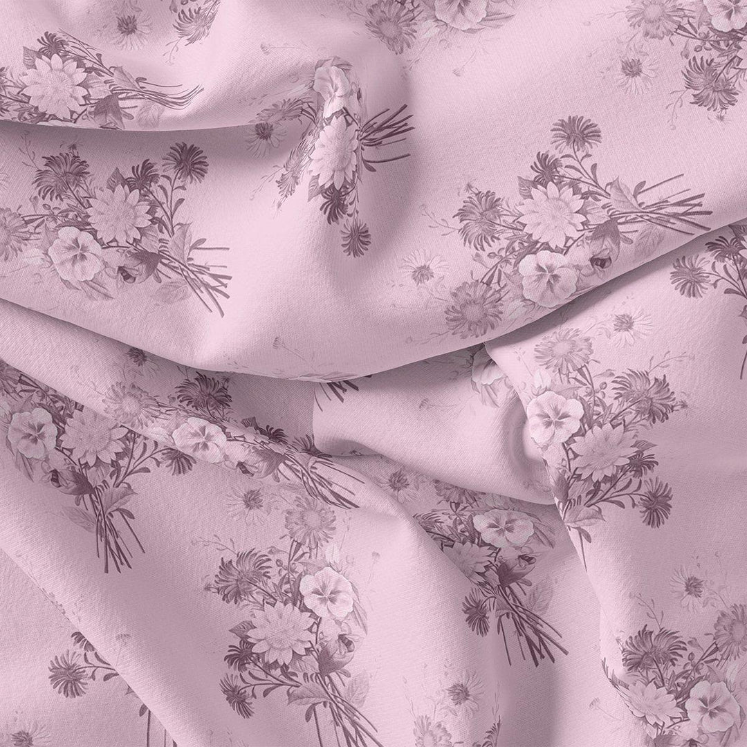 Pinkish Sunflower And Citntz Digital Printed Fabric - Weightless - FAB VOGUE Studio®