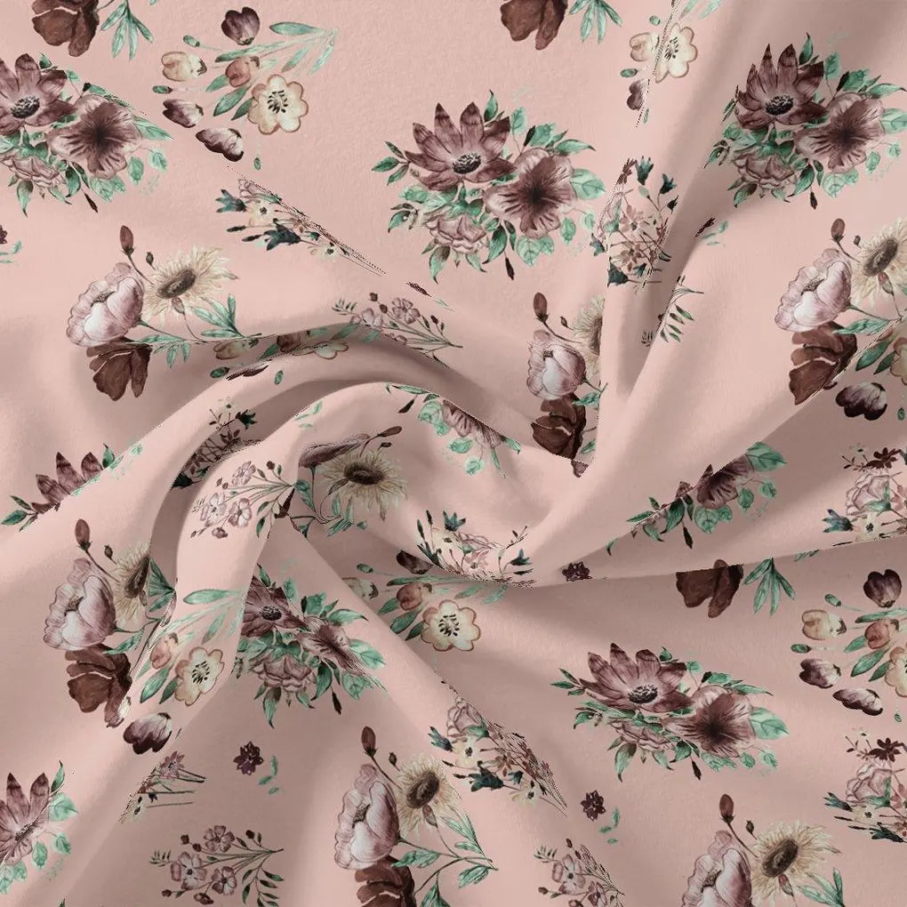 Multi Flower Bunch And Linear Leafs Digital Printed Fabric - Weightless – we 0 ta08455 110 multi flower bunch and linear leafs digital printed fabric weightless 1