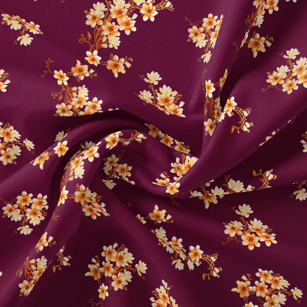 Attractive Yellow Lily Floral Flower Digital Printed Fabric - Weightless – we 0 ta08510d 110 attractive yellow lily floral flower digital printed fabric weightless 1