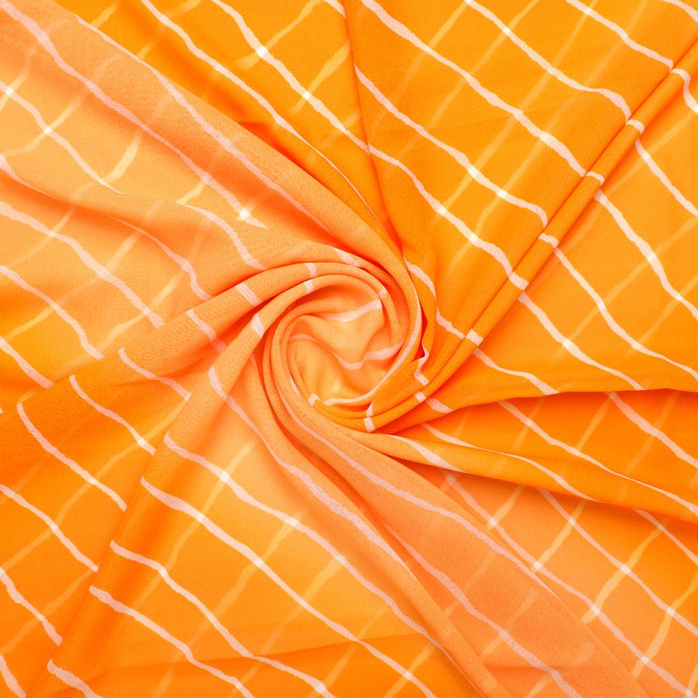 Decorative Yellow Gradient Strips Wave Digital Printed Fabric - Weightless - FAB VOGUE Studio®