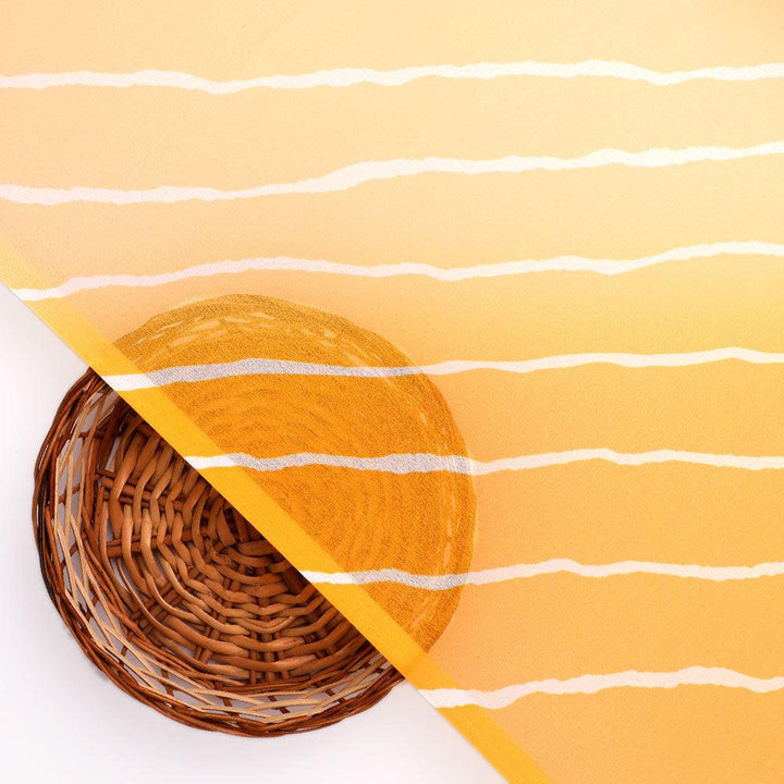 Decorative Yellow Gradient Strips Wave Digital Printed Fabric - Weightless - FAB VOGUE Studio®