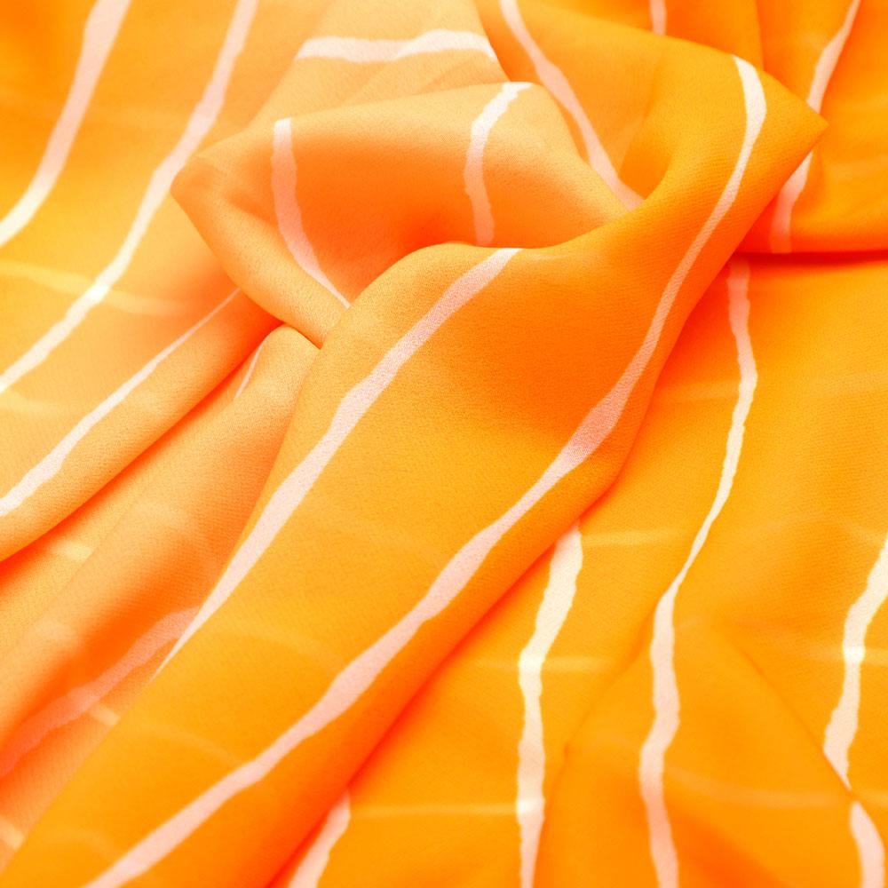 Decorative Yellow Gradient Strips Wave Digital Printed Fabric - Weightless - FAB VOGUE Studio®