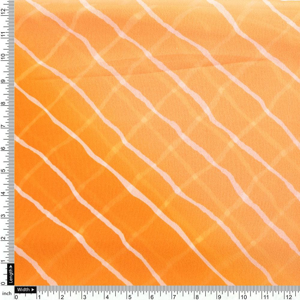 Decorative Yellow Gradient Strips Wave Digital Printed Fabric - Weightless - FAB VOGUE Studio®