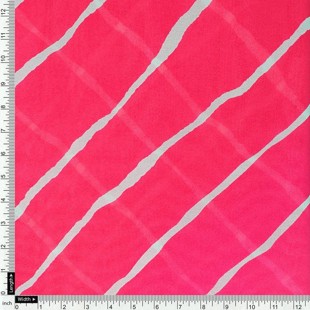 Multi Regimental Red Strips Digital Printed Fabric - Weightless - FAB VOGUE Studio®