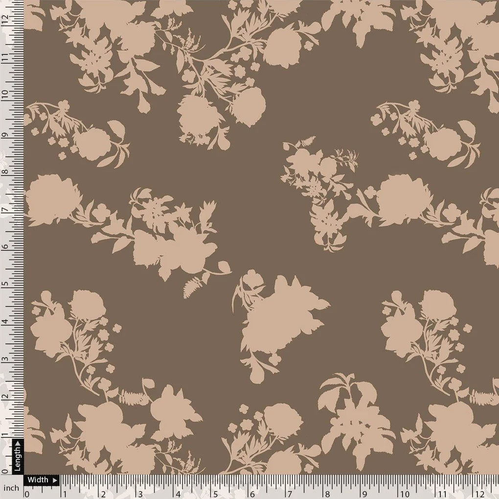 Beautiful Brown Floral Branch Digital Printed Fabric - Weightless – we 0 ta08569p4 110 beautiful brown floral branch digital printed fabric weightless 4