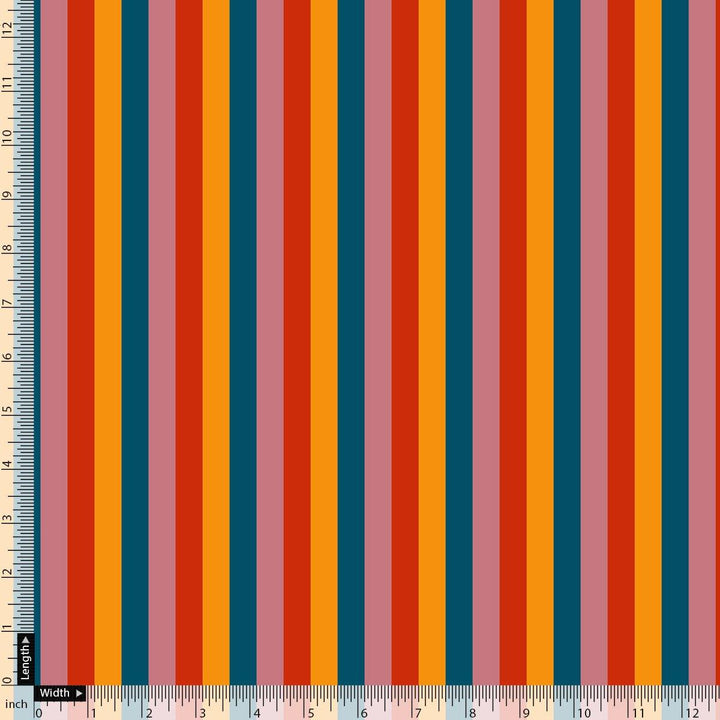 Rainbow Colourful Breton Stripes Digital Printed Fabric - Weightless - FAB VOGUE Studio®