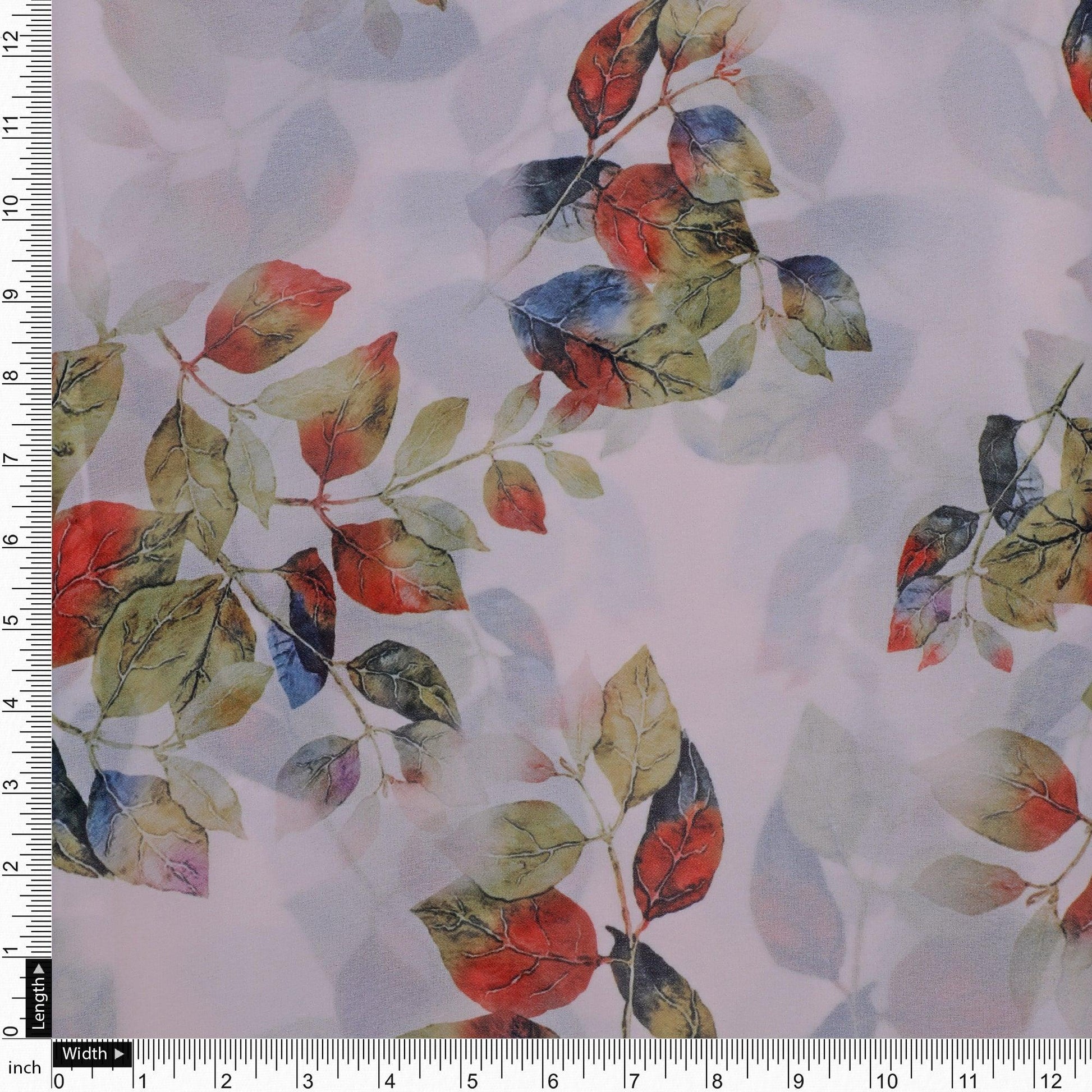 Lovely Small Goat Willow Leafs Digital Printed Fabric - Weightless - FAB VOGUE Studio®