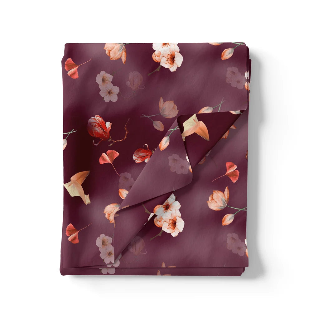 Shiny Red Tulip With Cherry Blossom Flower Digital Printed Fabric - Weightless – we 0 ta08648p16 110 shiny red tulip with cherry blossom flower digital printed fabric weightless 3