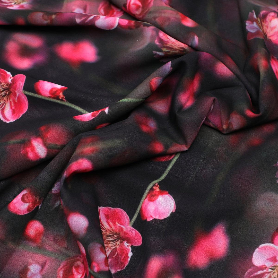 Tiny Pink Chintz Branch Digital Printed Fabric - Weightless - FAB VOGUE Studio®