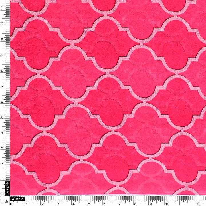 Pink Quatrefoil Patterns Digital Printed Fabric - Weightless - FAB VOGUE Studio®