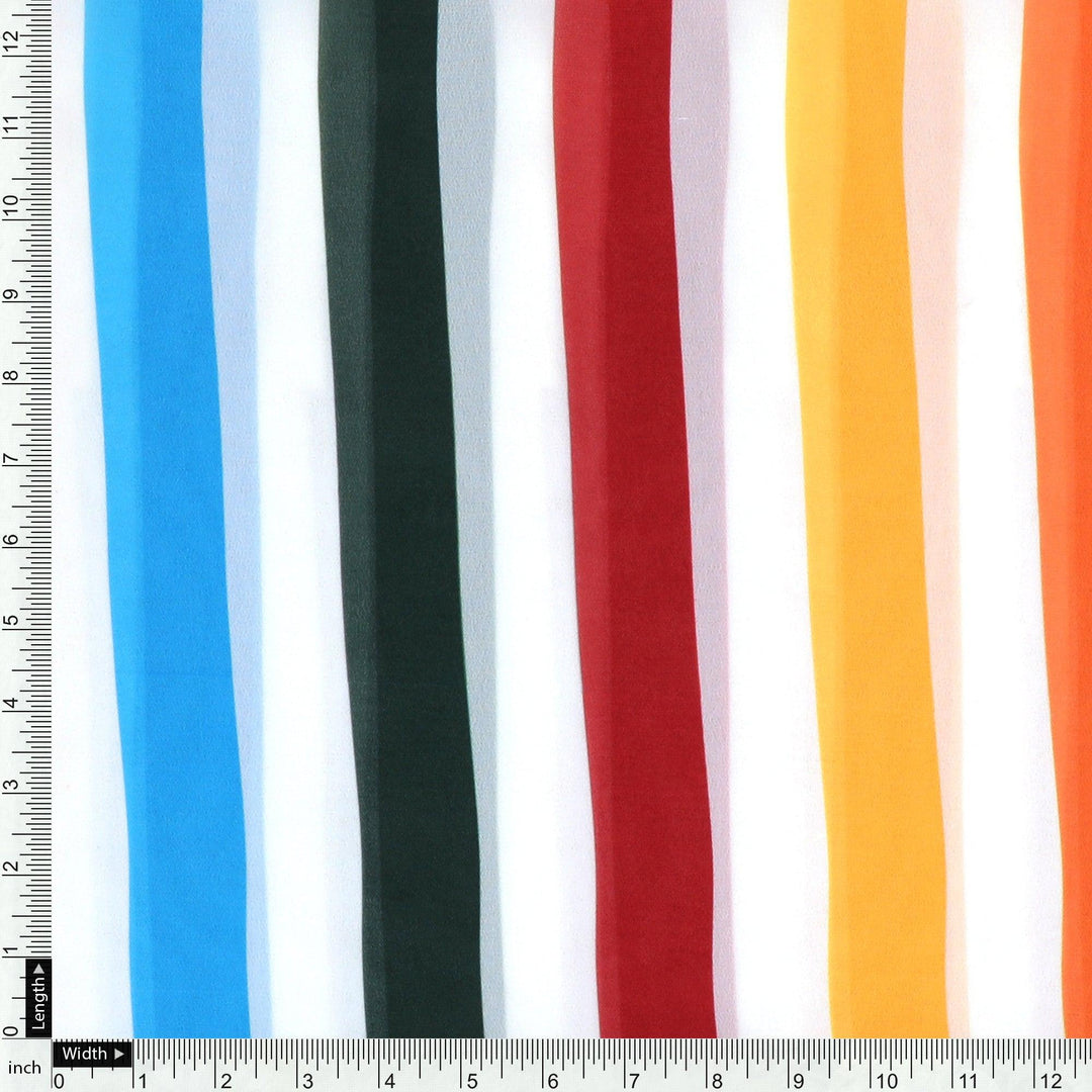Morden Rainbow Strips Printed Fabric - Weightless - FAB VOGUE Studio®