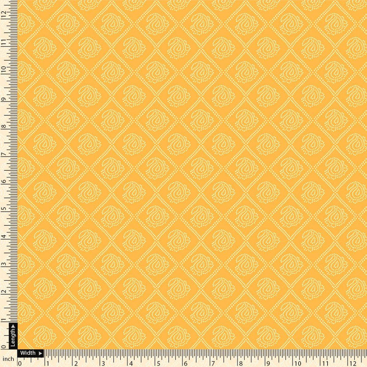 Creative Yellow Doted Seamless Digital Printed Fabric - Weightless - FAB VOGUE Studio®