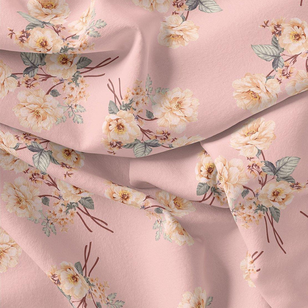 Camellia With Watusi Colour Digital Printed Fabric - Weightless - FAB VOGUE Studio®