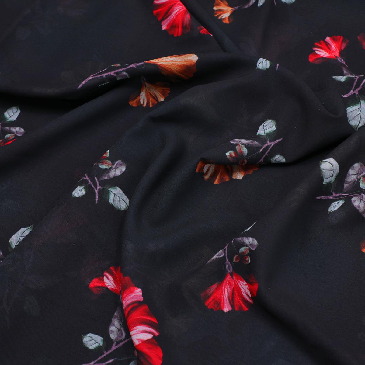 Morden Red Iris With Golden Floral Digital Printed Fabric - Weightless – we 0 ta08882p1 110 morden red iris with golden floral digital printed fabric weightless 3