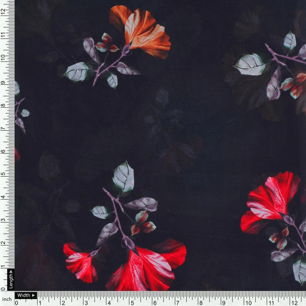 Morden Red Iris With Golden Floral Digital Printed Fabric - Weightless – we 0 ta08882p1 110 morden red iris with golden floral digital printed fabric weightless 4