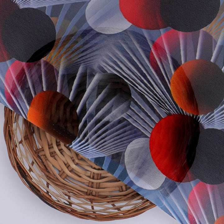 Glassmorphisam Bubble Effects Digital Printed Fabric - Weightless - FAB VOGUE Studio®