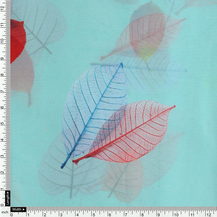 Faint Clover Leaves Weightless Printed Fabric - FAB VOGUE Studio®