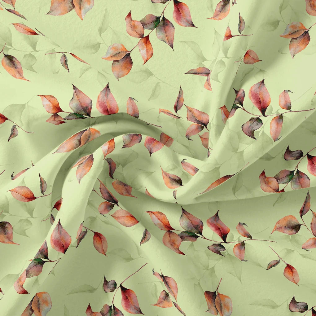 Attractive Orange Gradient Leaves Digital Printed Fabric - Weightless – we 0 ta09117pc 110 attractive orange gradient leaves digital printed fabric weightless 1