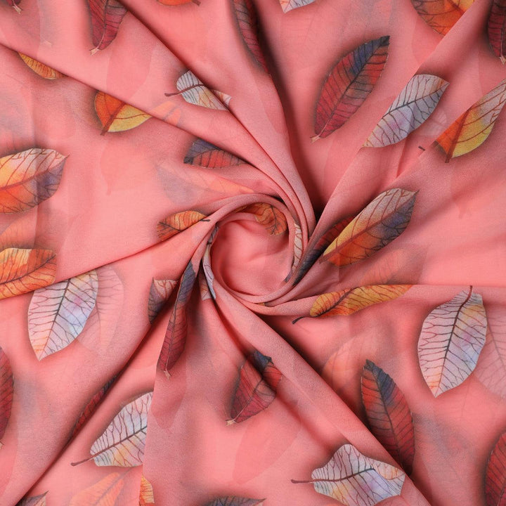 Candy Leaves Weightless Printed Fabric - FAB VOGUE Studio®
