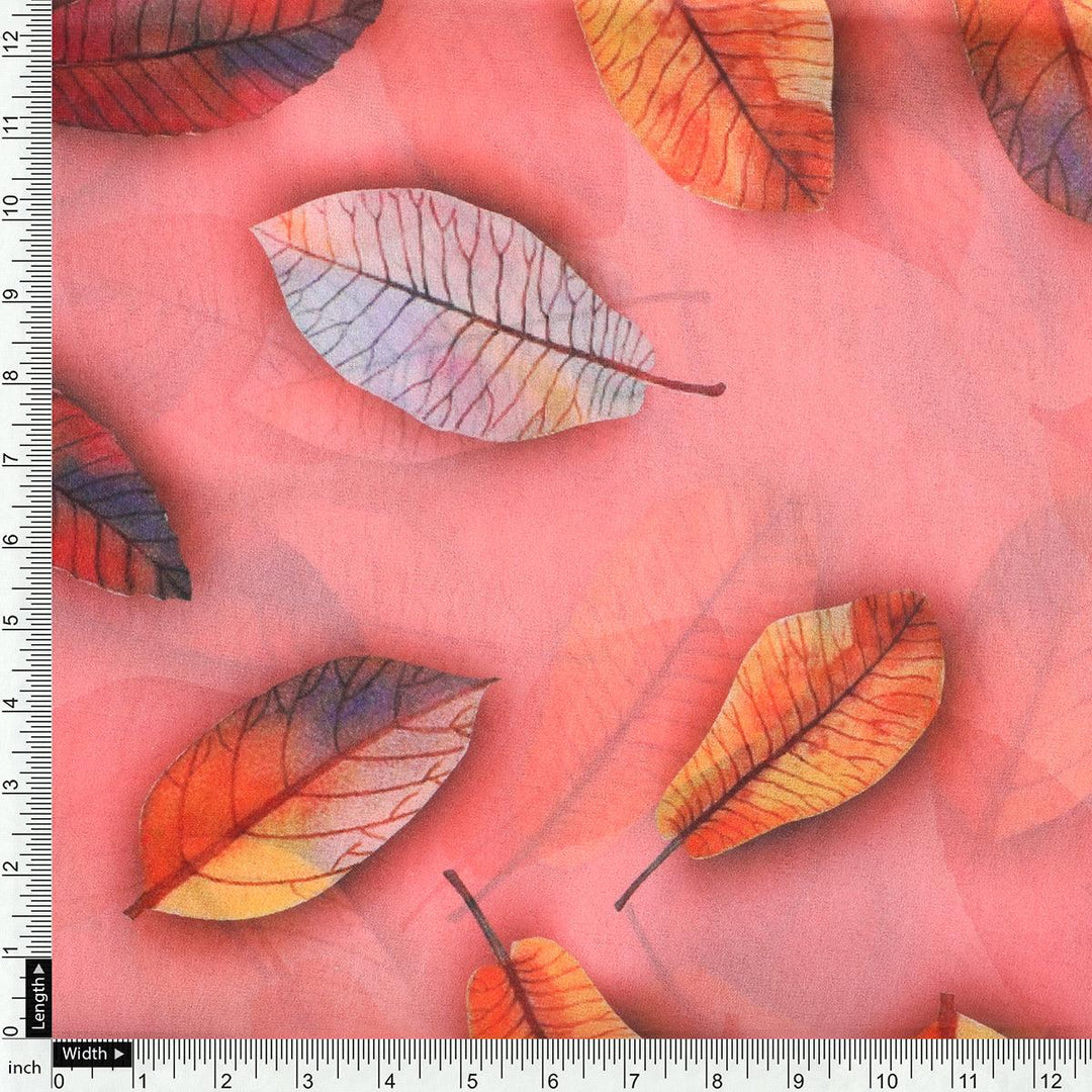 Candy Leaves Weightless Printed Fabric - FAB VOGUE Studio®