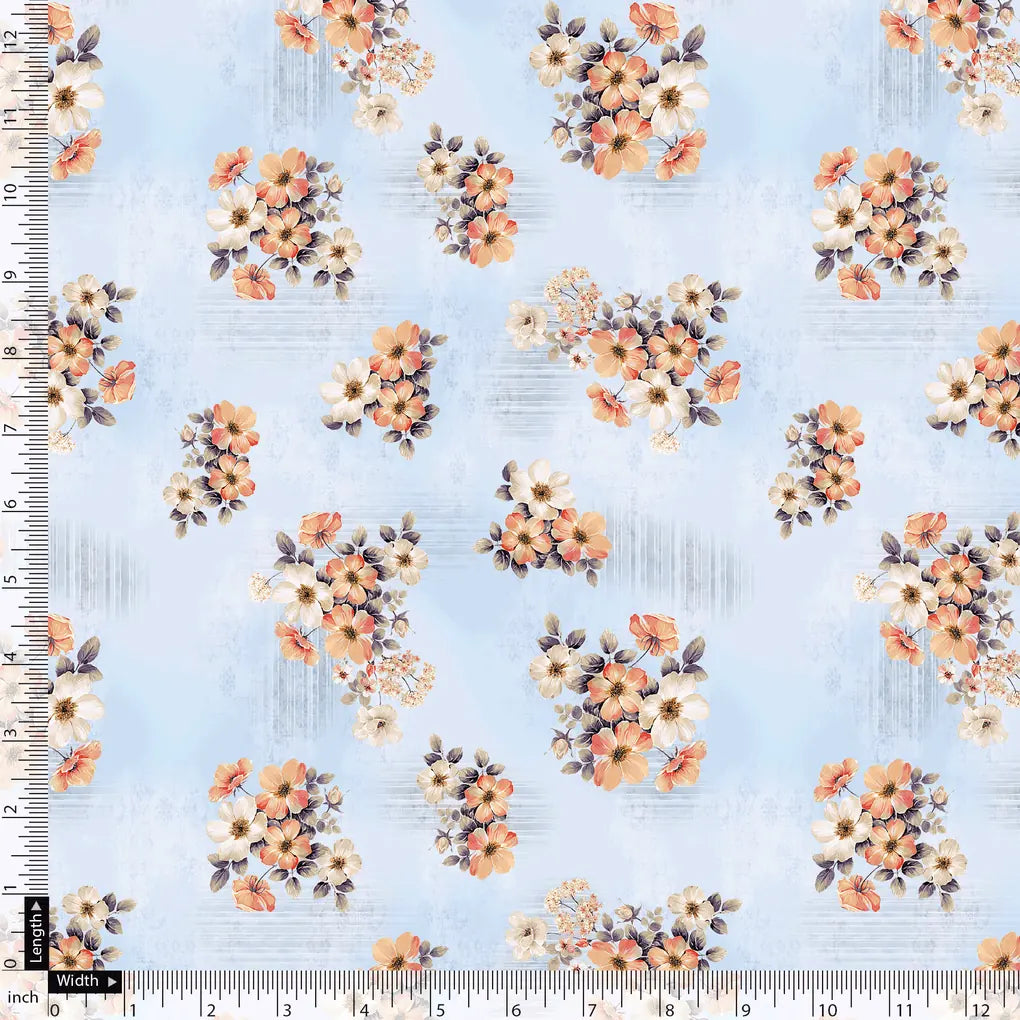 Tiny White And Orange Jasmin Flower Digital Printed Fabric - Weightless – we 0 ta09180pc 110 tiny white and orange jasmin flower digital printed fabric weightless 5