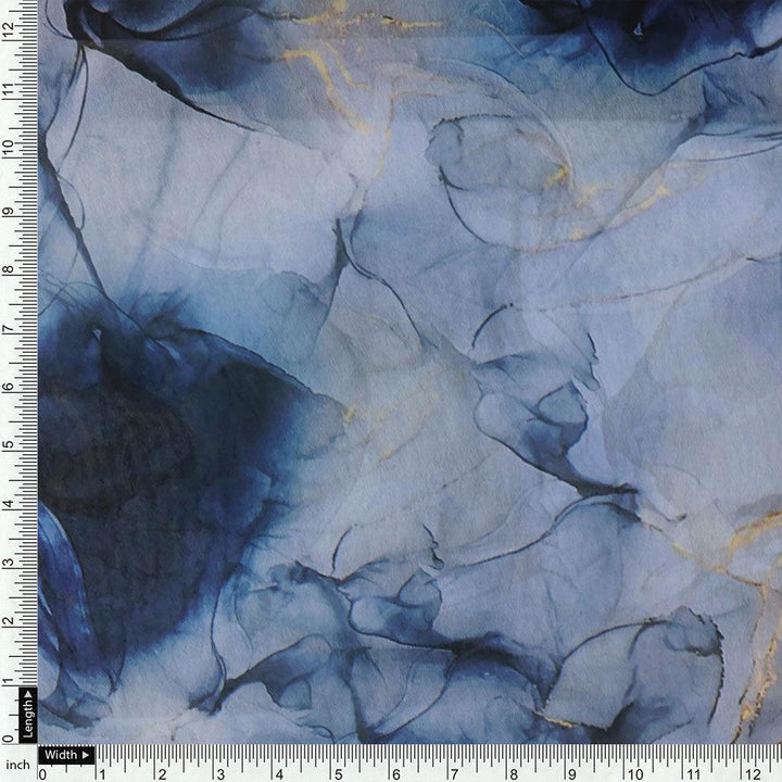 Blue Decorative Weightless Printed Fabric - FAB VOGUE Studio®