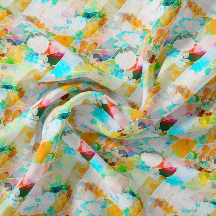 Multicolor Abstract Weightless Printed Fabric - FAB VOGUE Studio®