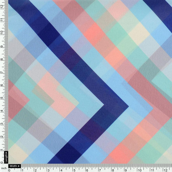 Decorative Zigzag Strips Digital Printed Fabric - Weightless - FAB VOGUE Studio®