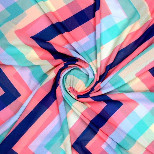 Seamless Colourful Zigzag Digital Printed Fabric - Weightless - FAB VOGUE Studio®