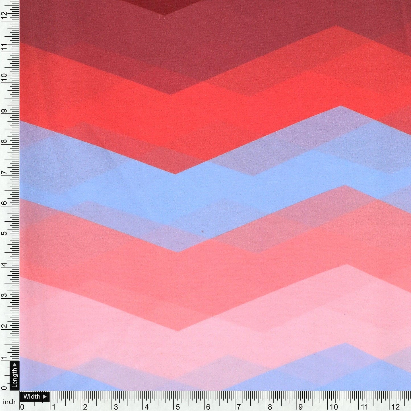 Shiny Seamless Zigzag Multicolour Digital Printed Fabric - Weightless - FAB VOGUE Studio®
