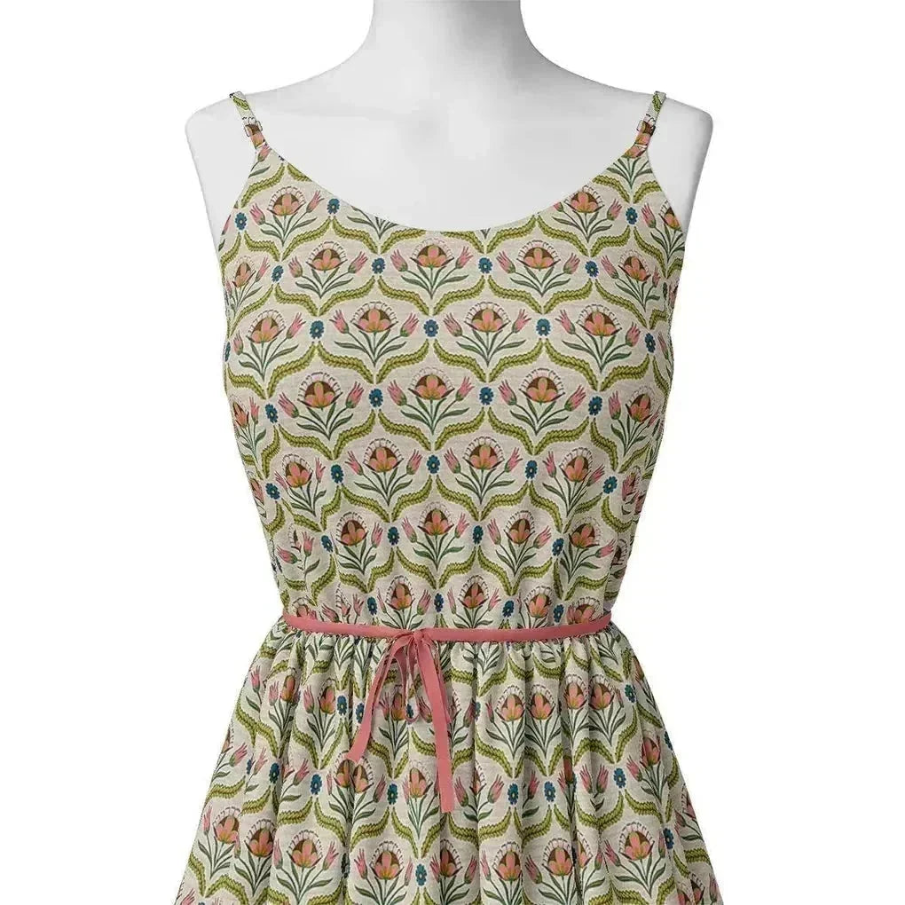 Green Leaves With Flower Digital Printed Fabric – we 0 ta0957 110 green leaves with flower digital printed fabric 3