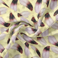 Brown Feather With pastel Yellow Background Digital Printed Fabric - Weightless – we 0 ta09590a 110 brown feather with pastel yellow background digital printed fabric weightless 1