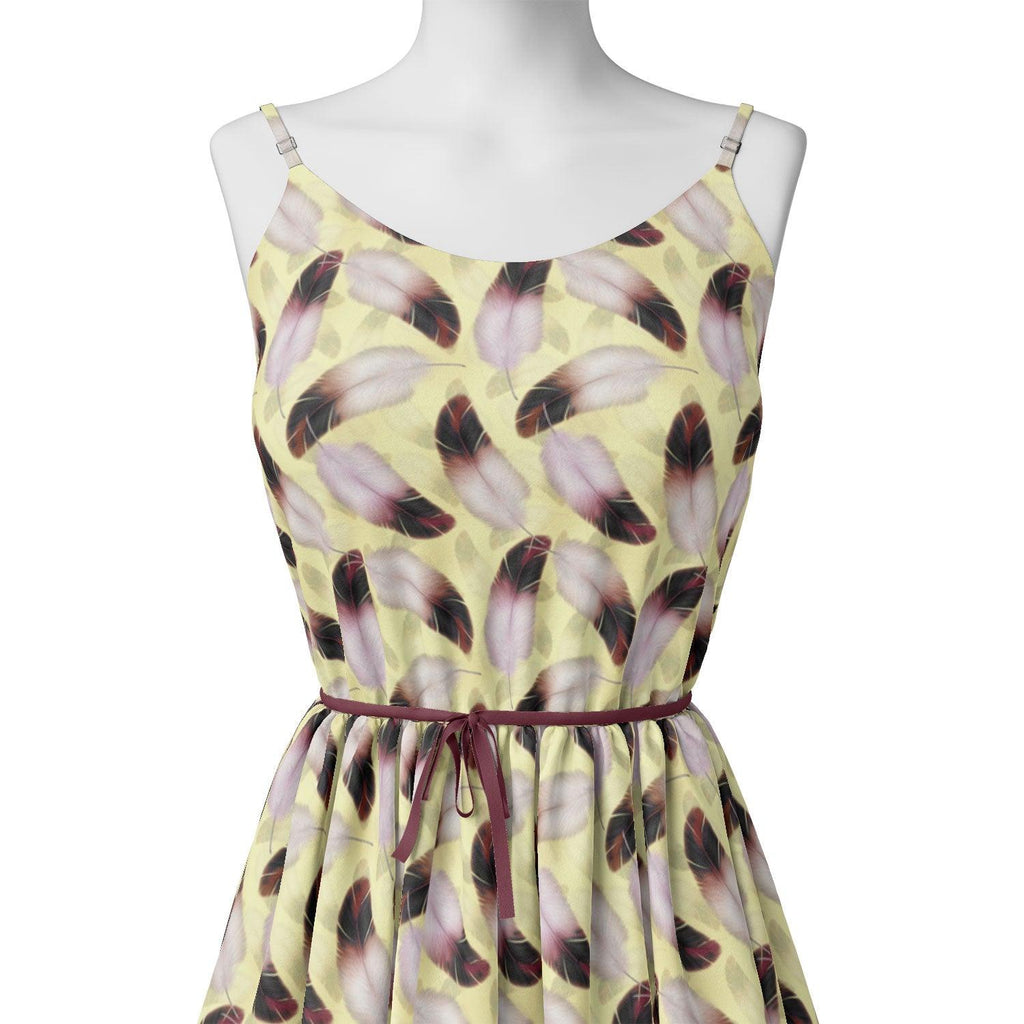 Brown Feather With pastel Yellow Background Digital Printed Fabric - Weightless – we 0 ta09590a 110 brown feather with pastel yellow background digital printed fabric weightless 2