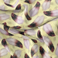 Brown Feather With pastel Yellow Background Digital Printed Fabric - Weightless – we 0 ta09590a 110 brown feather with pastel yellow background digital printed fabric weightless 4