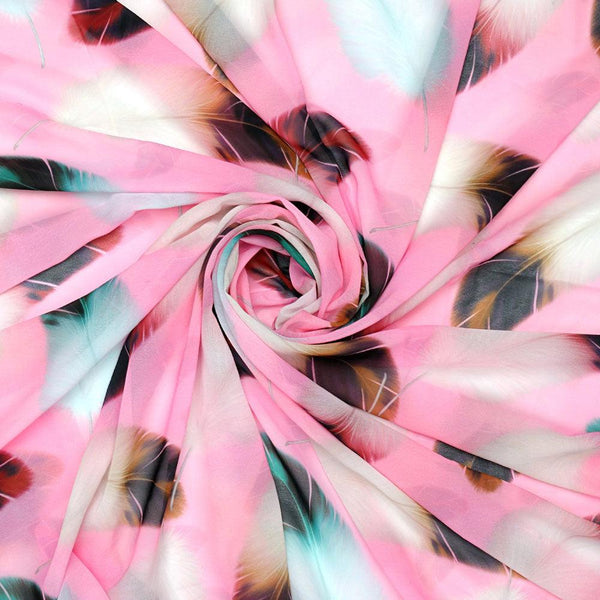 Decorative Pink Feather  Digital Printed Fabric - Weightless – we 0 ta09590pd 110 decorative pink feather digital printed fabric weightless 1
