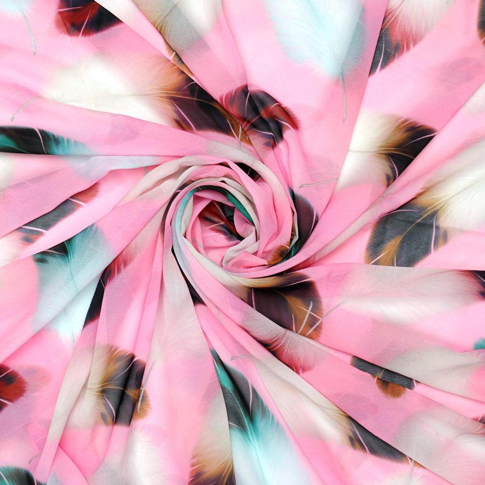 Decorative Pink Feather  Digital Printed Fabric - Weightless – we 0 ta09590pd 110 decorative pink feather digital printed fabric weightless 1